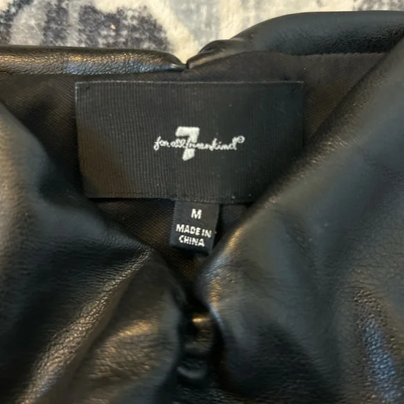 7 For All Mankind Black Leather Ruched Cami - Picture 4 of 4
